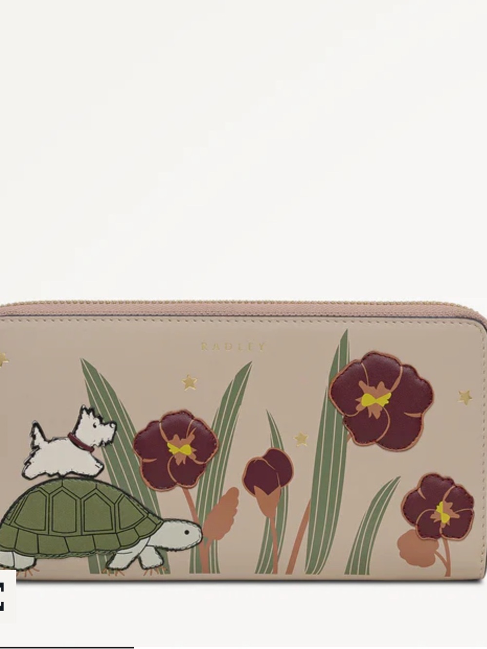 Last! Radley London Midnight Wanderer Turtle Large Zip Around Wallet in Porcini
